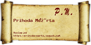 Prihoda Márta névjegykártya
